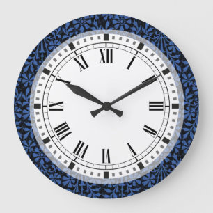 Grande Horloge Ronde bleu foncé de la Renaissance