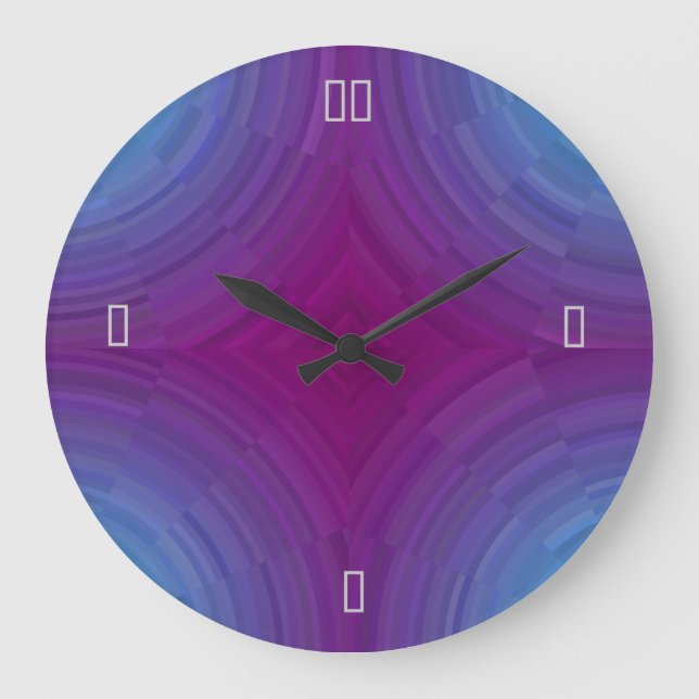Grande Horloge Ronde Bleu Plutôt Atmosphérique Violet >Horloges Mur (Recto)