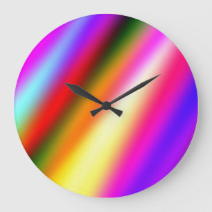 Grande Horloge Ronde Bleu rose ombre couleur d'eau abstrait pastel arc-