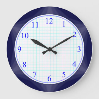Grande Horloge Ronde Bleu simple