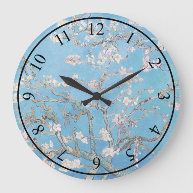 Grande Horloge Ronde Bleu Vincent van Gogh Art Peinture (Recto)