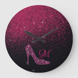 Grande Horloge Ronde Bling Sparkle Diamond Parties scintillant High Heu