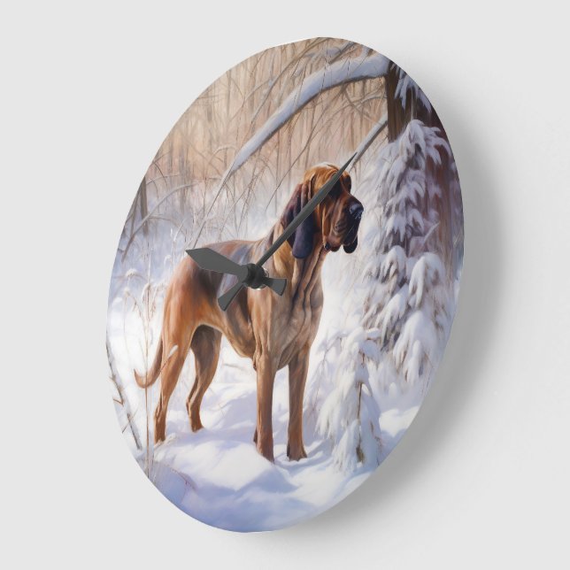 Grande Horloge Ronde Bloodhof Laisser Neige Noël (Angle)