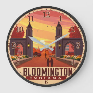Grande Horloge Ronde Bloomington Indiana College Town Travel Poster