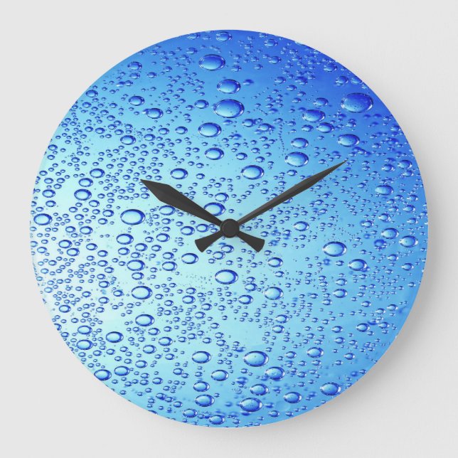 Grande Horloge Ronde Blue Bubble Design pour Round Large Wall Clock (Recto)