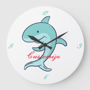 Grande Horloge Ronde Blue Dolphins Leaping Thunder_Cove