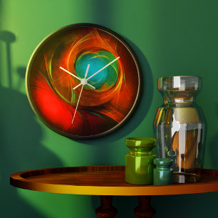 Grande Horloge Ronde Blue Eye Moderne Abstrait Art Cool Motif #16