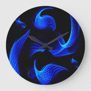 Grande Horloge Ronde Blue Light Extravaganza Wall Clock
