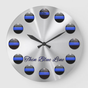 Grande Horloge Ronde Blue Line mince marquent des boutons de