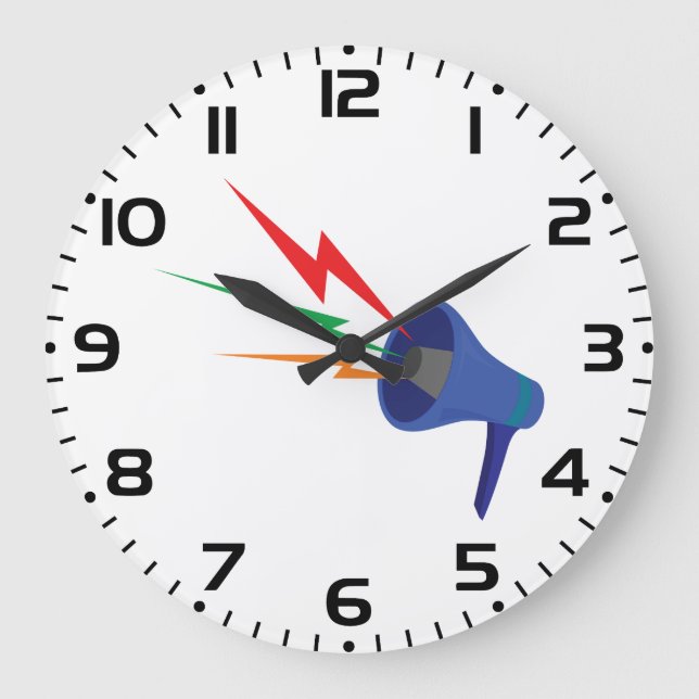 Grande Horloge Ronde Blue Megaphone with Colorful Lightning Bolts (Recto)
