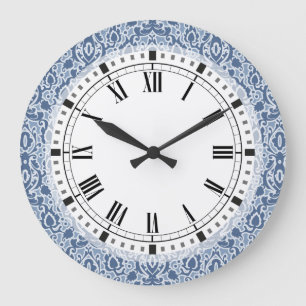 Grande Horloge Ronde Blue Morocco Elegant Casbah