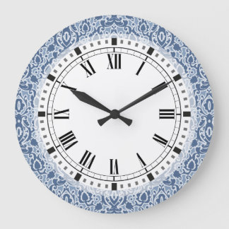 Grande Horloge Ronde Blue Morocco Elegant Casbah