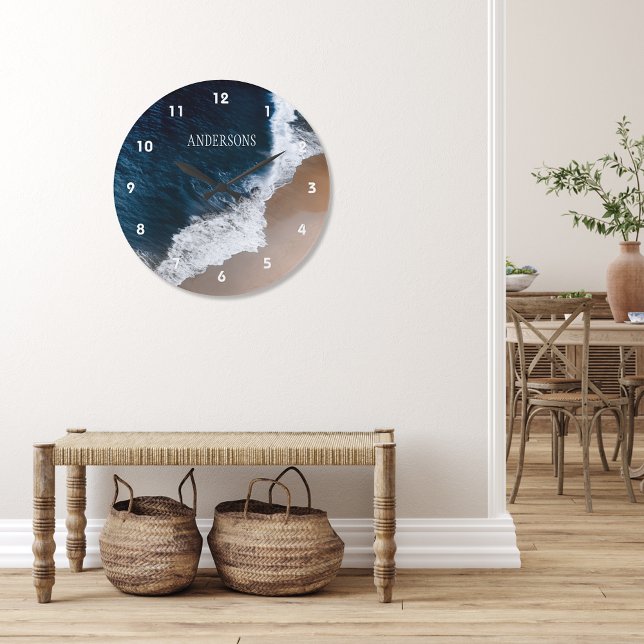 Grande Horloge Ronde Blue Ocean Aerial (Créateur téléchargé)
