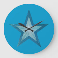 Blue Star clock round blue