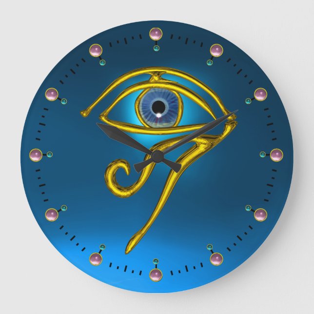 Grande Horloge Ronde BLUE TALISMAN Horus Eye, Turquoise (Recto)
