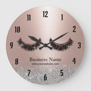 Grande Horloge Ronde Blush Rose Gold Lashes Maquillage Artiste Beauté 