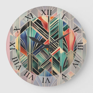 Grande Horloge Ronde Boho classique Jazzy géométrique Design élégant