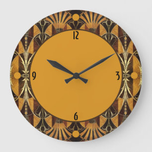 Grande Horloge Ronde Bois Burl Art Déco