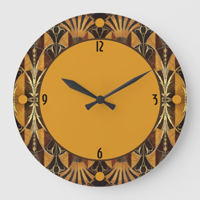 Grande Horloge Ronde Bois Burl Art Déco (Recto)