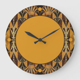 Grande Horloge Ronde Bois Burl Art Déco