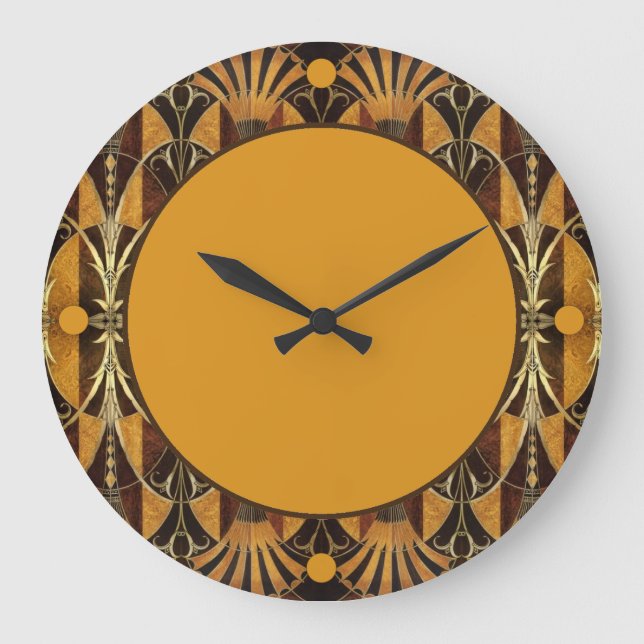 Grande Horloge Ronde Bois Burl Art Déco (Recto)