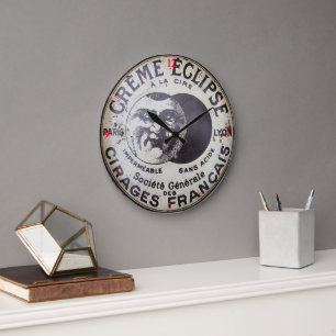 Grande Horloge Ronde Boîte de polish en étain Français