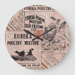 Grande Horloge Ronde Boîte métallique antique d'alimentation