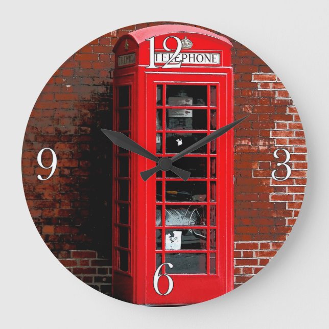 Grande Horloge Ronde Boîte rouge Londres Angleterre R-U de téléphone (Recto)