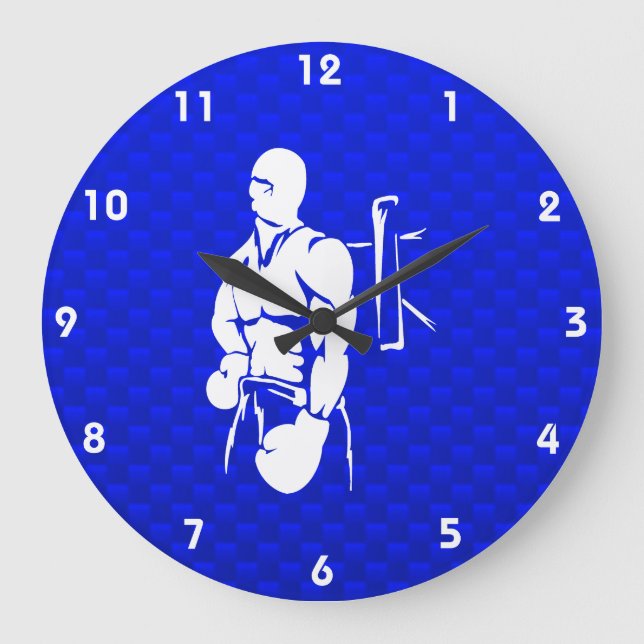 Grande Horloge Ronde Boîtier bleu (Recto)