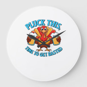 Grande Horloge Ronde Bon Temps Joyeux Thamksgiving T-Shirt Classique