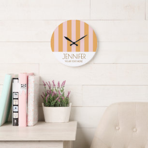 Grande Horloge Ronde Bonbon coloré Couleur jaune Bloc de couleurs moder