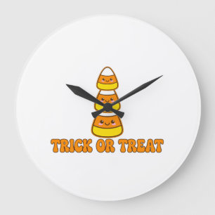 Grande Horloge Ronde Bonbons Trick Or Treat Maïs - Hall Kawaii Mignon