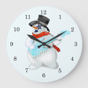 Grande Horloge Ronde Bonhomme de neige