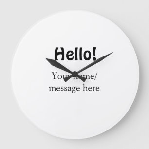 Grande Horloge Ronde Bonjour ajouter un message de nom simple minimum é
