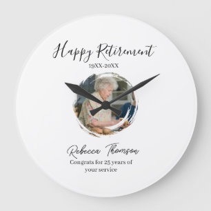 Grande Horloge Ronde Bonne année de retraite nom cercle photo retraité