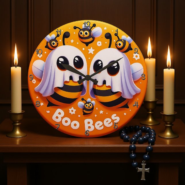 Grande Horloge Ronde Boo Bees (Créateur téléchargé)