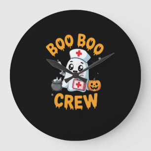 Grande Horloge Ronde Boo Boo Crew Nurse Cute Ghost Halloween Nurse Es