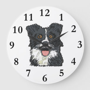 Grande Horloge Ronde Bordure Collie