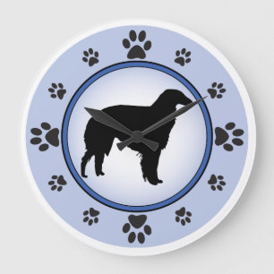 Grande Horloge Ronde Borzoi Silhouette