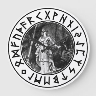 Grande Horloge Ronde Bouclier de Freya