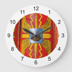 Grande Horloge Ronde Bouclier militaire romain - Scutum