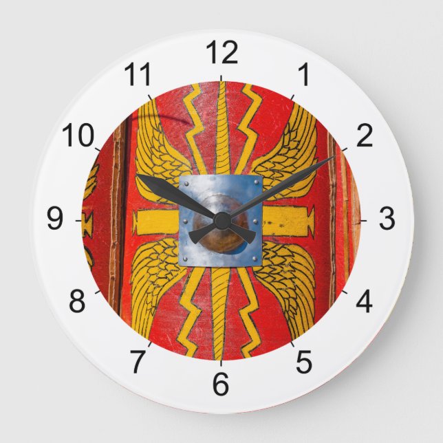 Grande Horloge Ronde Bouclier militaire romain - Scutum (Recto)