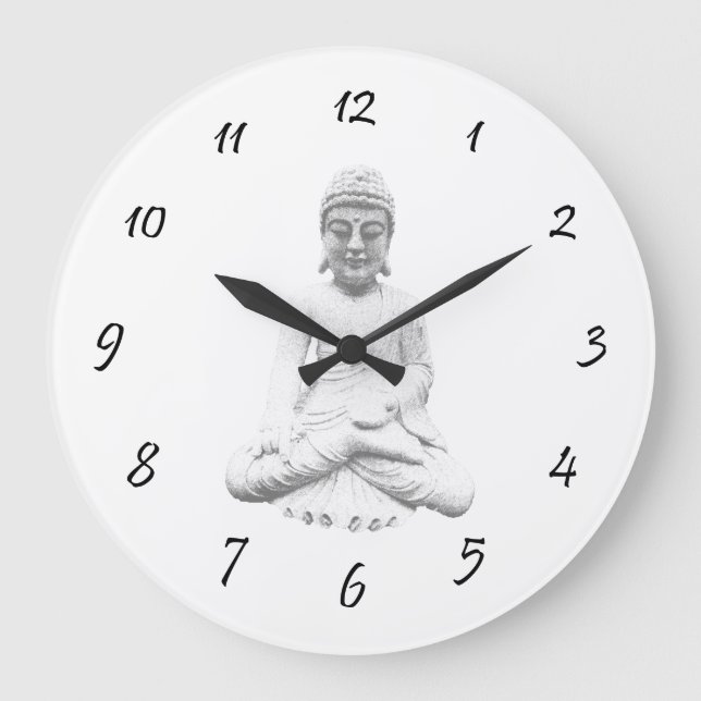 Grande Horloge Ronde Bouddha blanc (Recto)