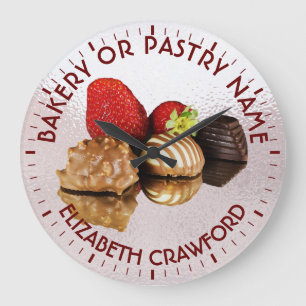 Grande Horloge Ronde Boulangerie Ou Pâtisserie Sucres Gâteau Boutique A