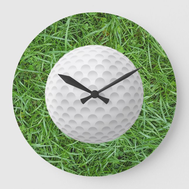 Grande Horloge Ronde Boule de golf sur l'herbe (Recto)