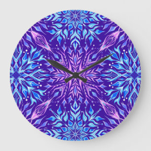 Grande Horloge Ronde Boule de neige en cristal clair ornement