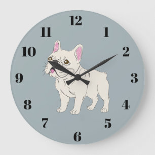 Grande Horloge Ronde Bouledogue français