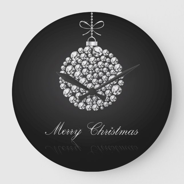 Grande Horloge Ronde Boules de Noël en diamants (Recto)