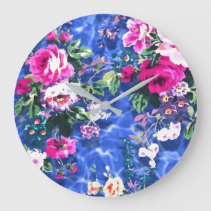 Grande Horloge Ronde Bouquets avec roses