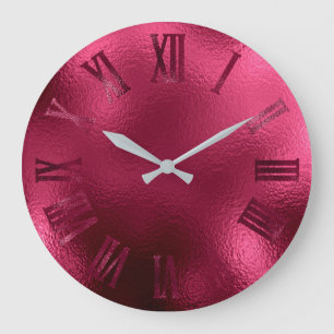 Grande Horloge Ronde Bourgogne Bordeaux Ruby Chiffres romains minimaux
